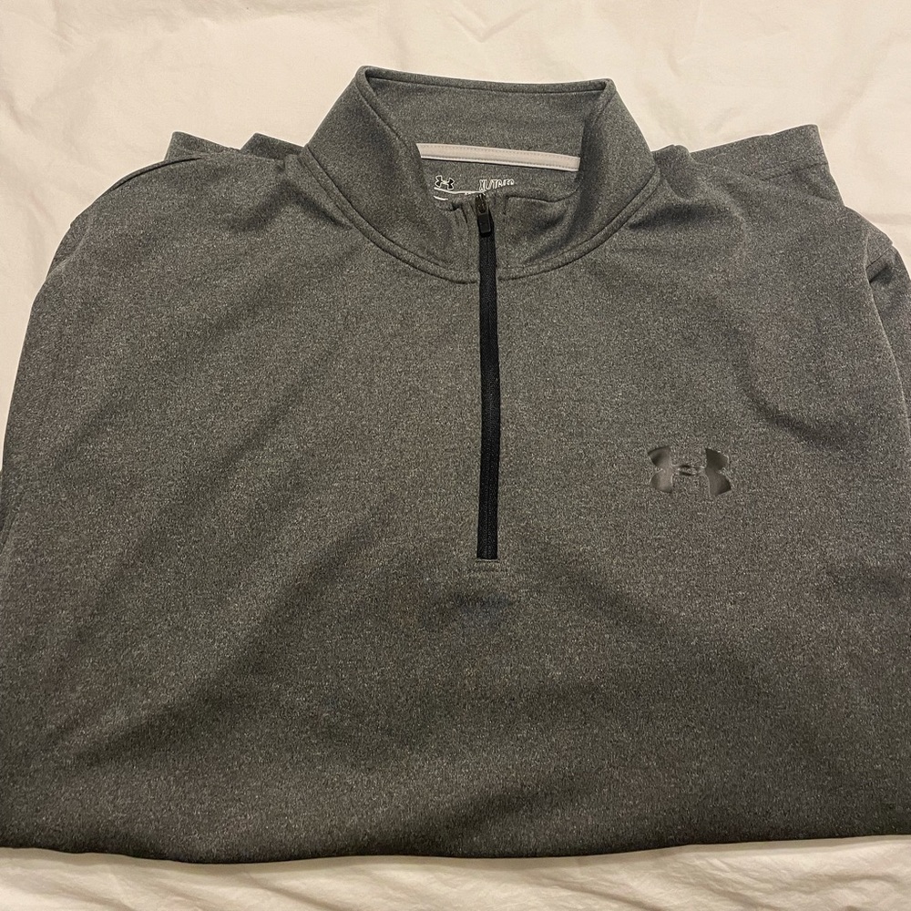 Grey UA quarter zip, rarely worn!